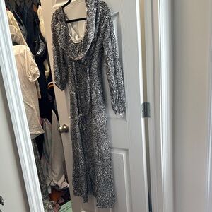 Elegant Black and White Patterned Dress